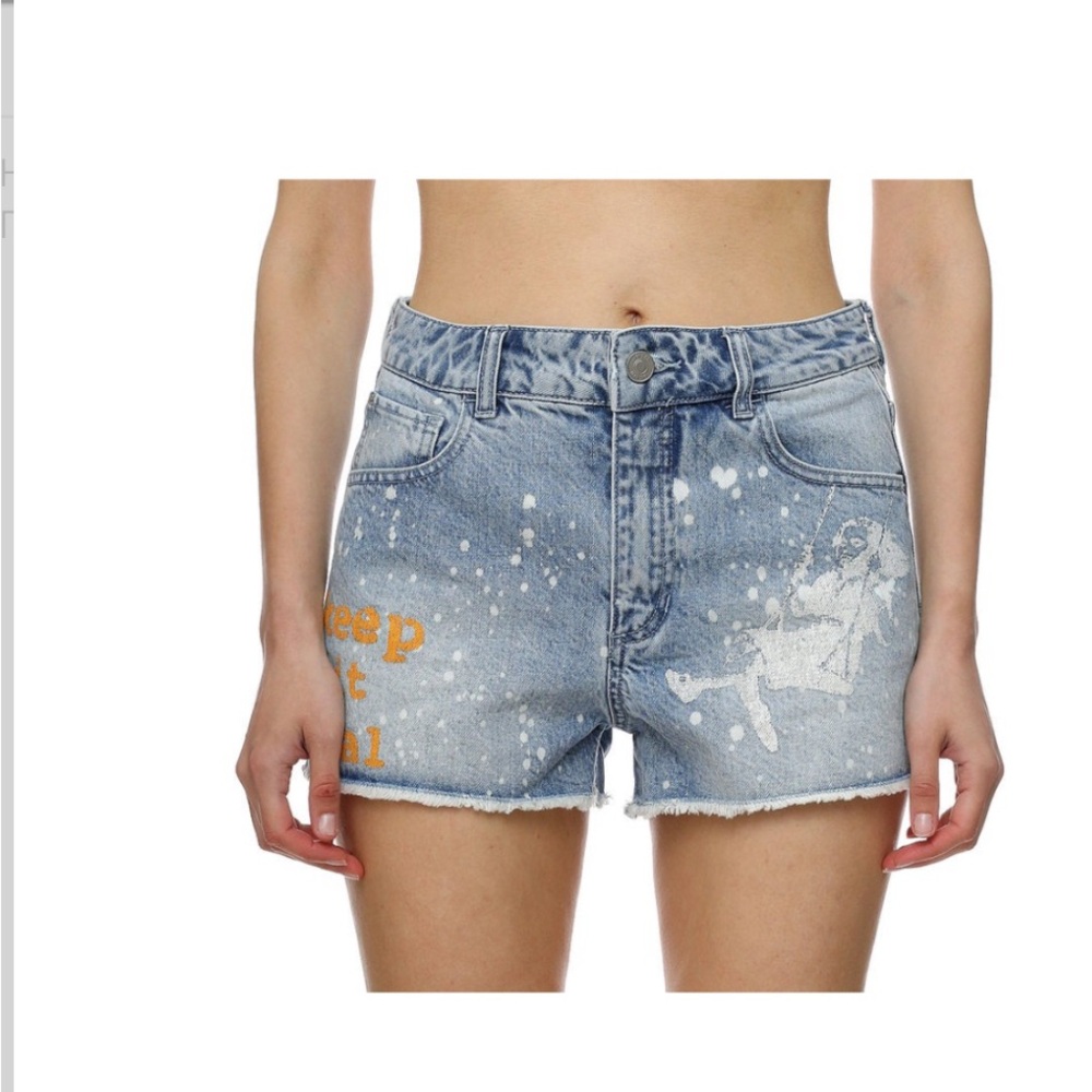 Guess Brandalised with Graffiti Both Sides Women’s Sz 29 Denim shorts